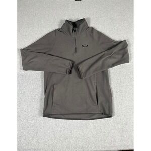 Oakley Mens Gray Quarter Zip Fleece Pullover Jacket Size Large L Activewear